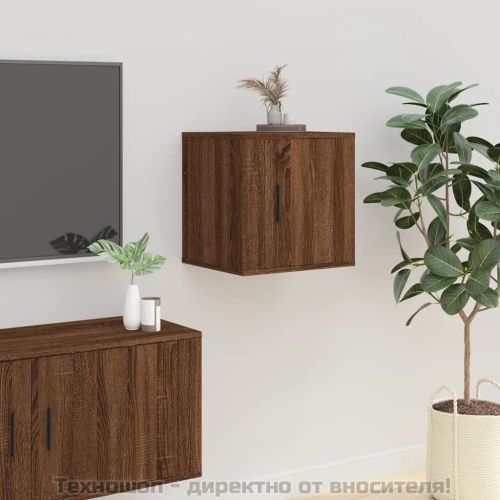 ТВ шкаф за стенен монтаж, кафяв дъб, 40x34,5x40 см