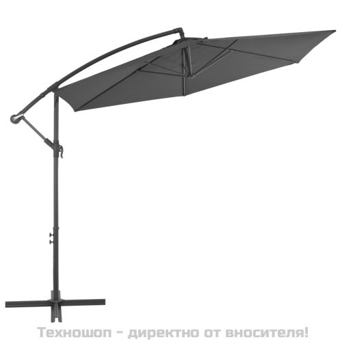 Конзолен градински чадър с алуминиев прът, 300 см, антрацит