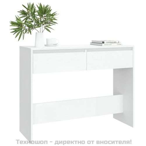 Конзолна маса, бяла, 100x35x76,5 см, инженерно дърво