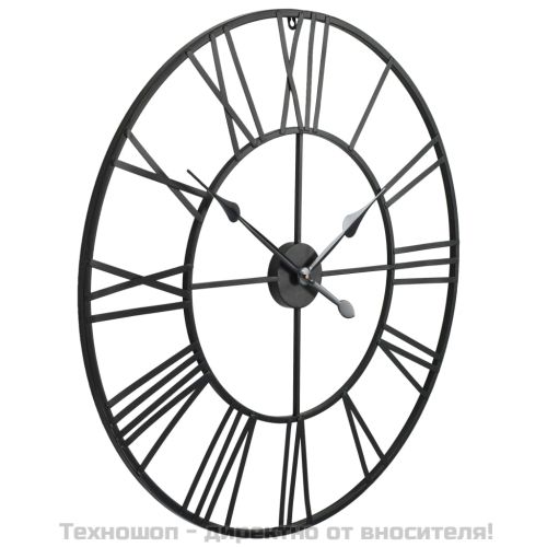 Винтидж стенен часовник с кварцов механизъм, метал, 80 см, XXL
