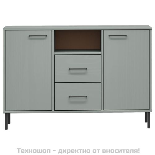 Бюфет с метални крака сива 113x40x77 см масивно дърво OSLO