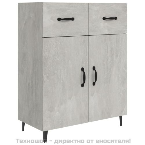 Сайдборд, бетонно сив, 69,5x34x90 см, инженерно дърво