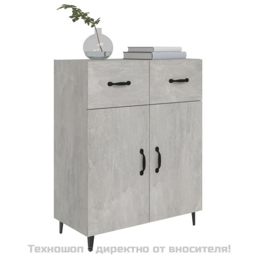 Сайдборд, бетонно сив, 69,5x34x90 см, инженерно дърво