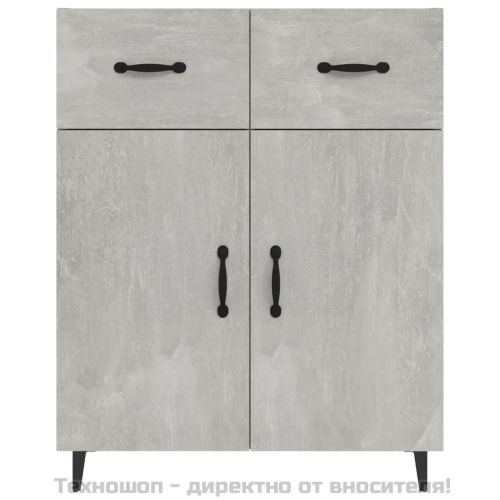 Сайдборд, бетонно сив, 69,5x34x90 см, инженерно дърво