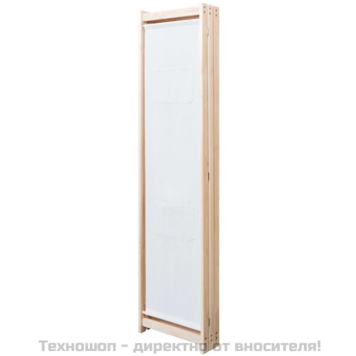 Параван за стая, 3 панела, кремав, 120x170x4 cм, текстил