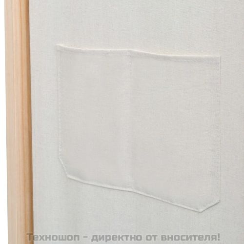 Параван за стая, 3 панела, кремав, 120x170x4 cм, текстил