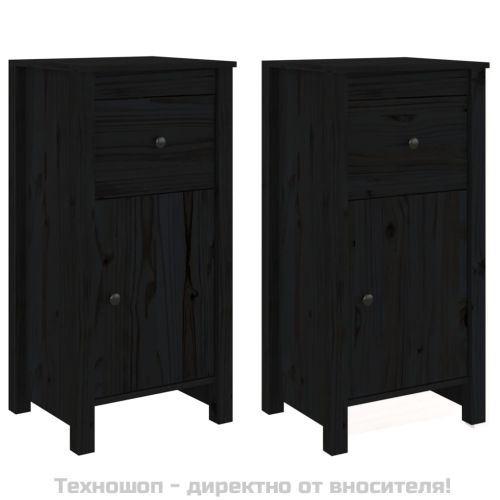 Сайдборди, 2 бр, черни, 40x35x80 см, бор масив