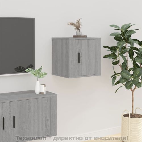 ТВ шкаф за стенен монтаж, сив сонома, 40x34,5x40 см