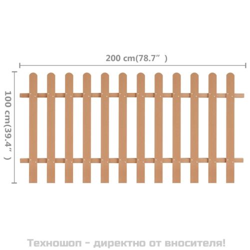 Дъсчена ограда, WPC, 200x100 см
