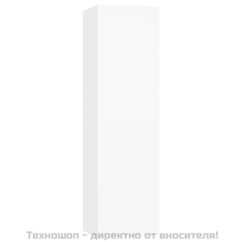 ТВ шкаф, бял, 30,5x30x110 см, инженерно дърво