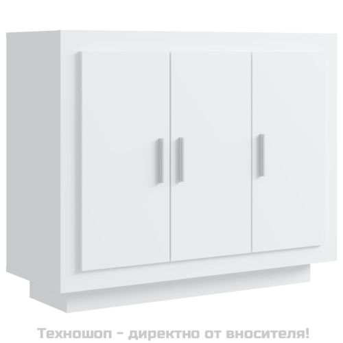 Сайдборд, бял, 92x35x75 см, инженерно дърво