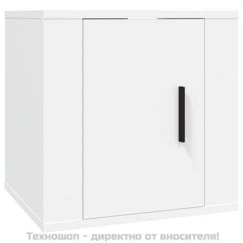 ТВ шкаф за стенен монтаж, бял, 40x34,5x40 см