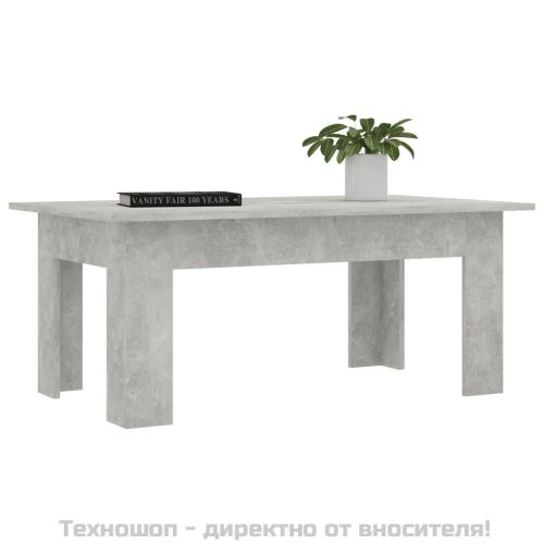 Маса за кафе, бетонно сива, 100x60x42 см, инженерно дърво