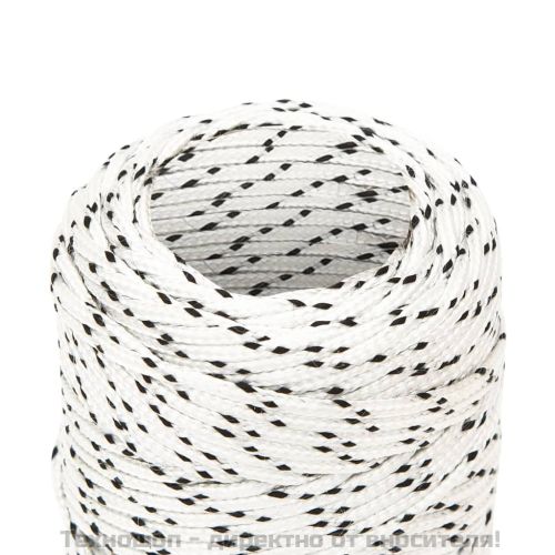 Плетено въже за лодка, бяло, 2 мм x 25 м, полиестер