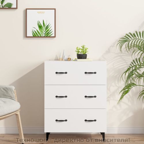 Сайдборд, бял, 69,5x34x90 см, инженерно дърво