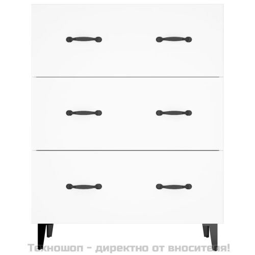 Сайдборд, бял, 69,5x34x90 см, инженерно дърво