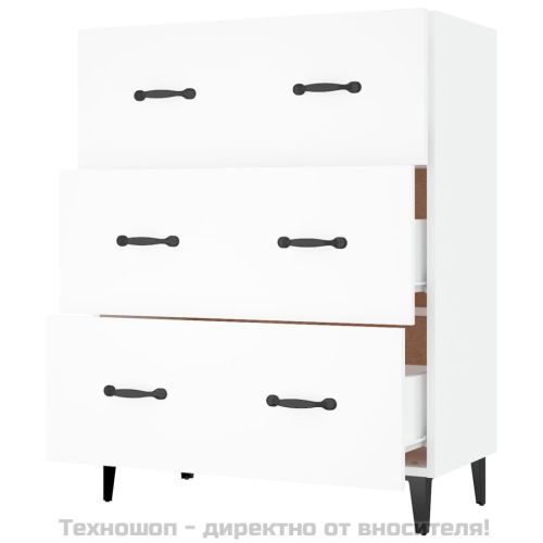 Сайдборд, бял, 69,5x34x90 см, инженерно дърво