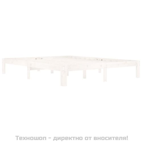 Рамка за легло, бяла, бор масив, 160х200 см