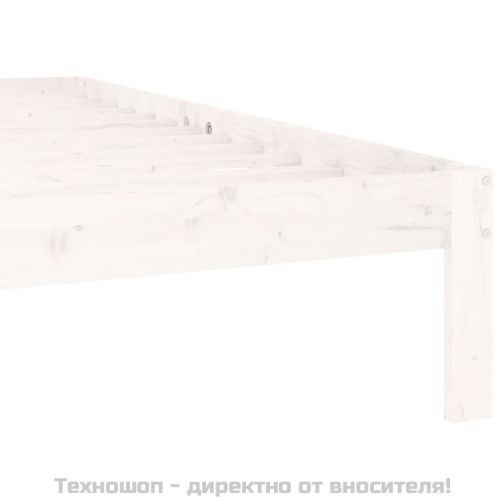 Рамка за легло, бяла, бор масив, 160х200 см