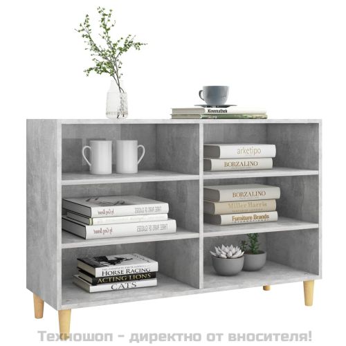 Сайдборд, бетонно сив, 103,5x35x70 см, инженерно дърво