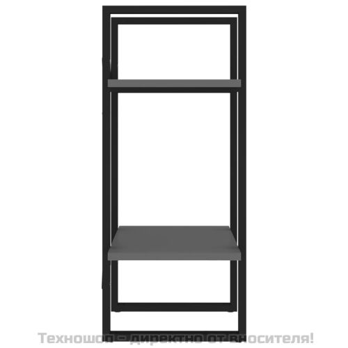 2-етажна библиотека, сива, 40x30x70 см, инженерно дърво