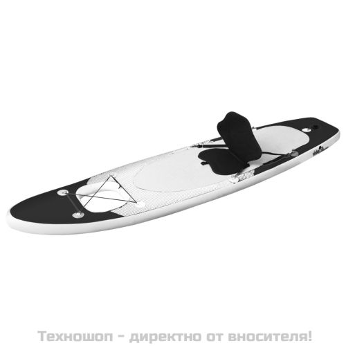 Комплект надуваем стендъп падълборд, черен, 330x76x10 см