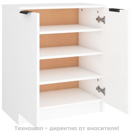 Шкаф за обувки, бял, 59x35x70 см, инженерно дърво