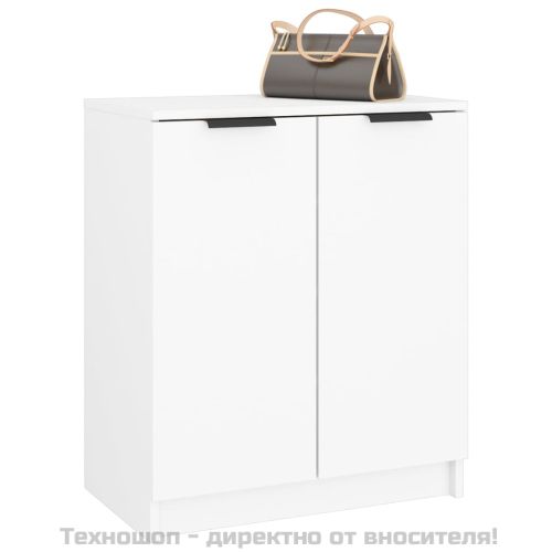 Шкаф за обувки, бял, 59x35x70 см, инженерно дърво
