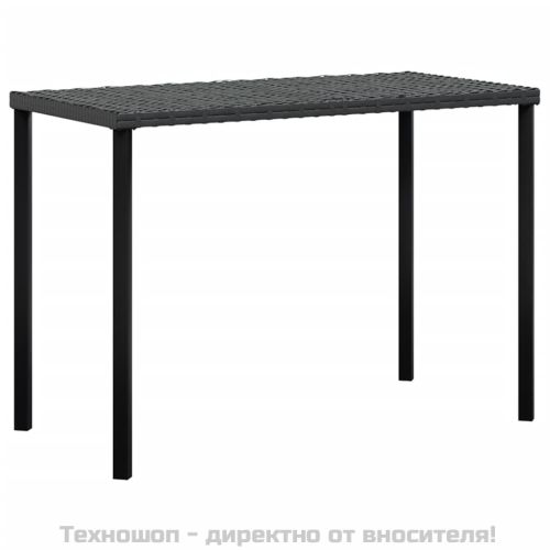Комплект Г-образно канапе с възглавници 5 части черен полиратан