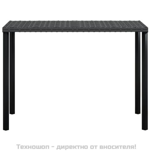 Комплект Г-образно канапе с възглавници 5 части черен полиратан
