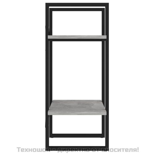 2-етажна библиотека, бетонно сива, 40x30x70 см, инженерно дърво