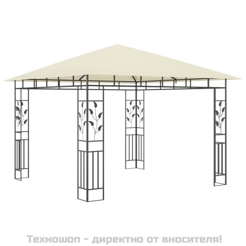 Шатра с мрежа против комари, 3x3x2,73 м, кремава, 180 г/м²