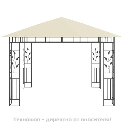 Шатра с мрежа против комари, 3x3x2,73 м, кремава, 180 г/м²