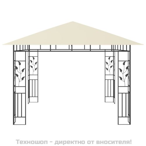 Шатра с мрежа против комари, 3x3x2,73 м, кремава, 180 г/м²