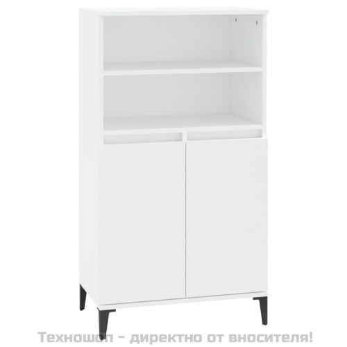 Висок шкаф, бял, 60x36x110 см, инженерно дърво