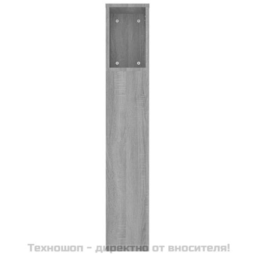 Табла за легло тип шкаф, сив сонома, 220x18,5x104,5 см