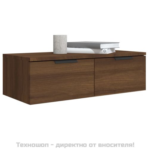 Стенен шкаф, Кафяв дъб, 68x30x20 см, инженерно дърво