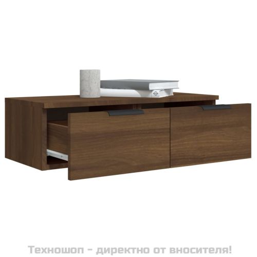 Стенен шкаф, Кафяв дъб, 68x30x20 см, инженерно дърво