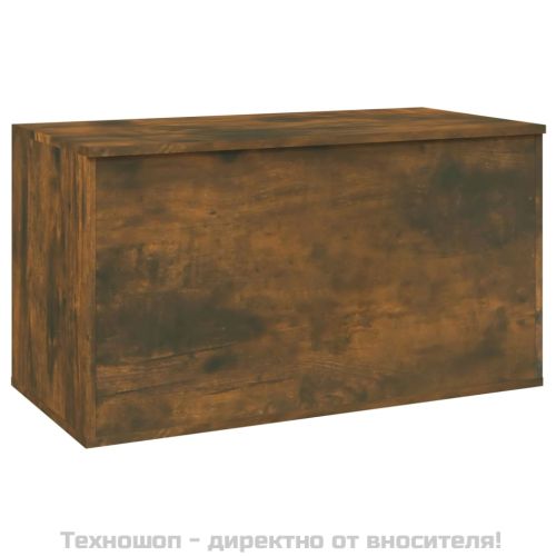 Сандък за съхранение, опушен дъб, 84x42x46 см, инженерно дърво
