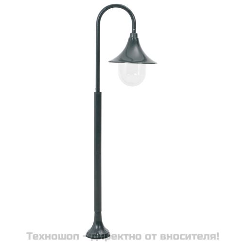 Градински стълб, E27, 120 см, алуминий, тъмнозелен