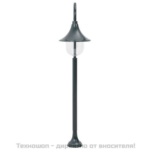 Градински стълб, E27, 120 см, алуминий, тъмнозелен