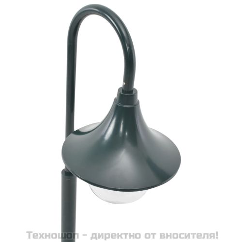 Градински стълб, E27, 120 см, алуминий, тъмнозелен