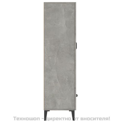 Висок шкаф, бетонно сив, 70x31x115 см, инженерно дърво