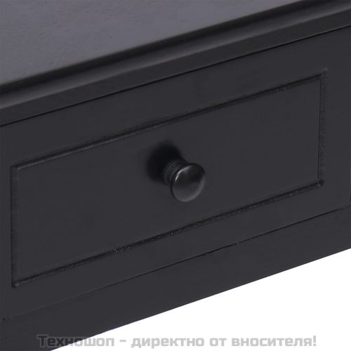 Бюро, черно, 108x45x76 см, масивна дървесина пауловния