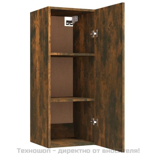 Стенен шкаф, опушен дъб, 34,5x34x90 см, инженерно дърво