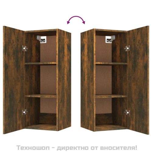 Стенен шкаф, опушен дъб, 34,5x34x90 см, инженерно дърво