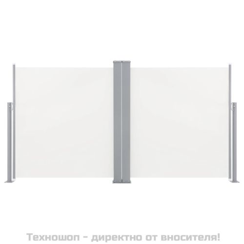 Прибираща се странична тента, кремава, 100x600 см
