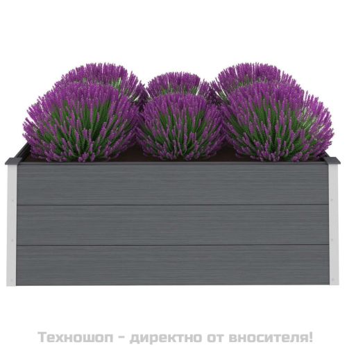 Градинска повдигната леха, WPC, 150x100x54 см, сива