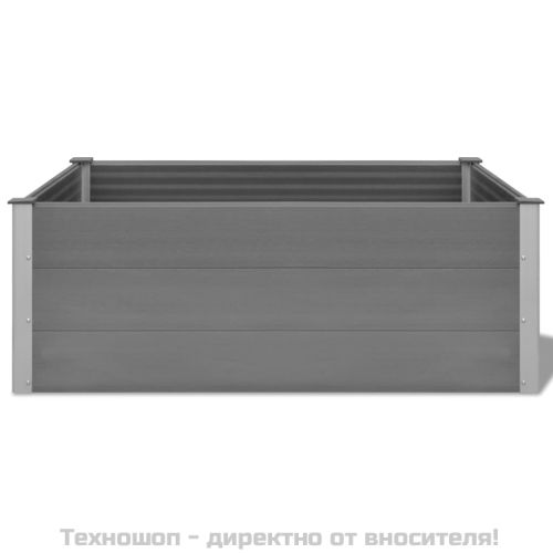 Градинска повдигната леха, WPC, 150x100x54 см, сива