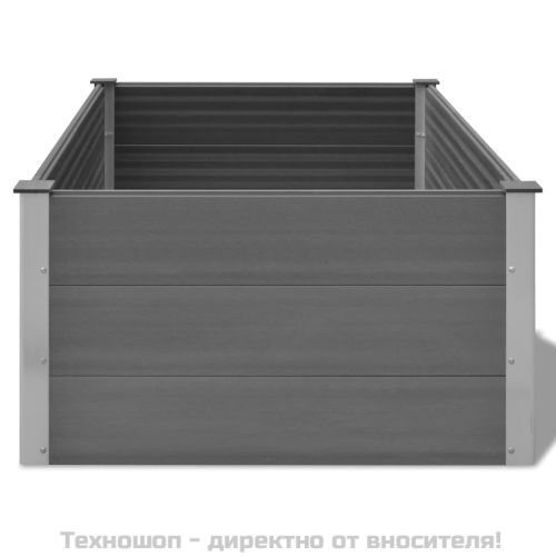 Градинска повдигната леха, WPC, 150x100x54 см, сива